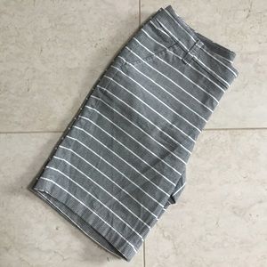 3/$15 CASLON horizontal stripe Navy Blue bermuda short 4